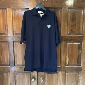 NWT B. Kliban Navy Blue Polo Shirt Size XL Cats Golf Hawaii Logo Short Sleeves